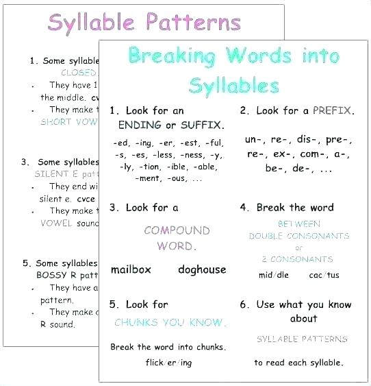 Syllabication Worksheets For Grade 1 Syllabication Worksheets For Grade 1