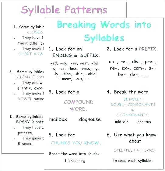 Count The Syllables Worksheet Year 4 Syllabication Worksheets