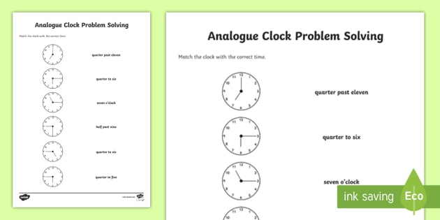 Matching The Correct Time Worksheet   Worksheet
