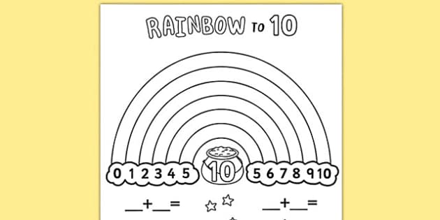 Rainbow To 10 Worksheet   Worksheet