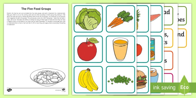 Ks1 The Five Food Groups Worksheet