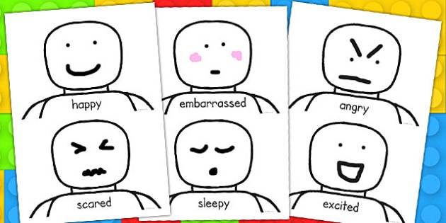 Toy Character Face Drawing Emotions Worksheet