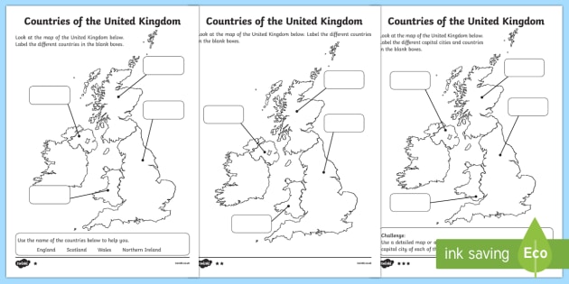 Differentiated Countries Of The United Kingdom Labelling Worksheet