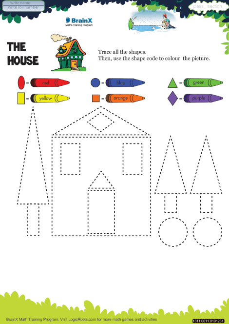 The House Math Worksheet For Kindergarten