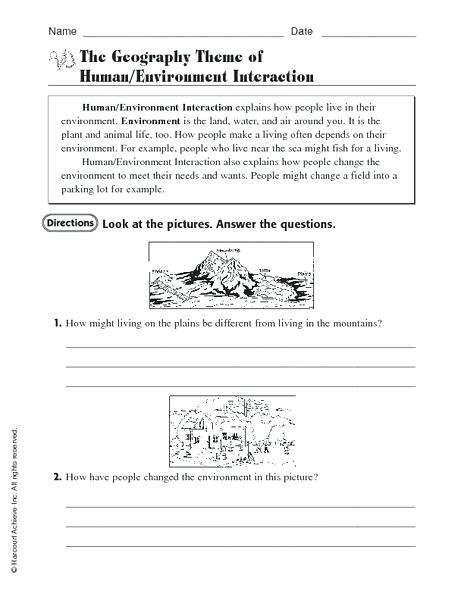 Themes Of Geography Worksheet Geography 5 Themes Of Geography