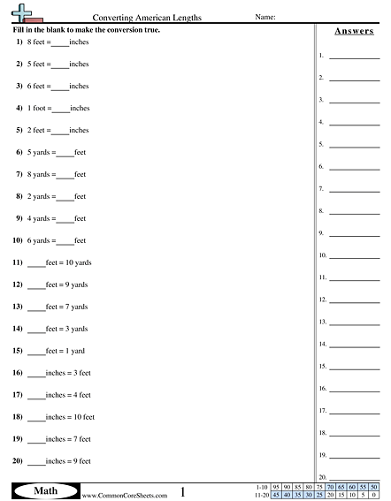 Measurement Worksheets