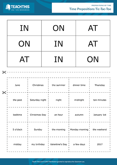 Time Prepositions Esl Games Activities Worksheets