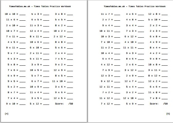 The Ultimate Times Table Mixed Times Tables Worksheets 2019