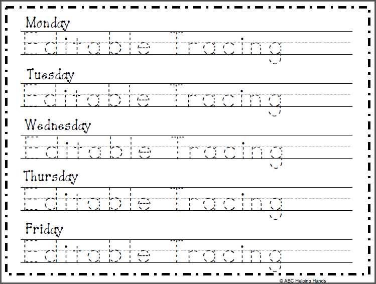 editable name tracing worksheet free worksheets samples