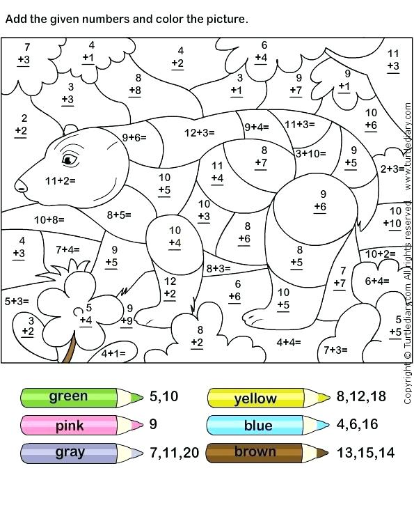 Double Digit Addition And Subtraction Coloring Pages Worksheets