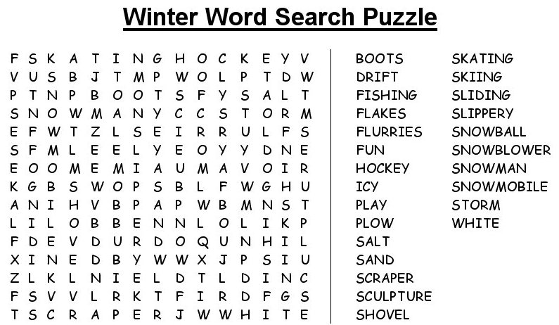 Word Search Puzzles Worksheets