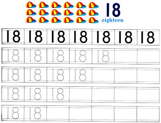 Worksheet On Number 18