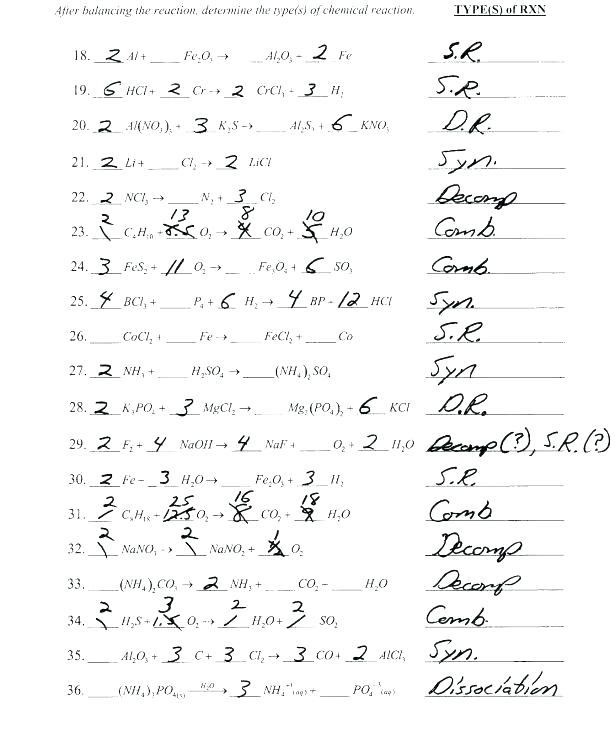 Balancing Chemical Ions Answers Practice Worksheet Answer Key Word