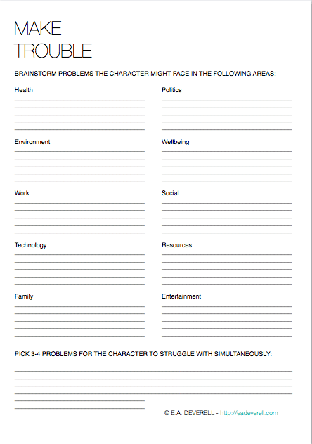Make Trouble (writing Worksheet Wednesday)