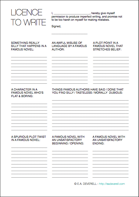 Licence To Write (writing Worksheet Wednesday)