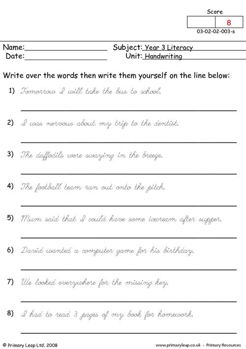 Handwriting Skills 3