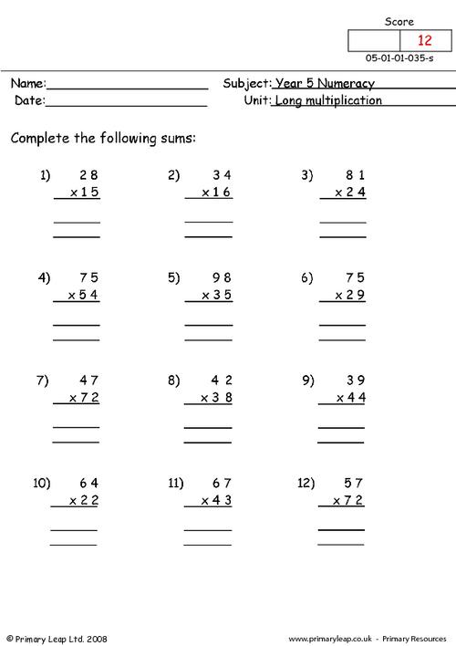 Long Multiplication 1