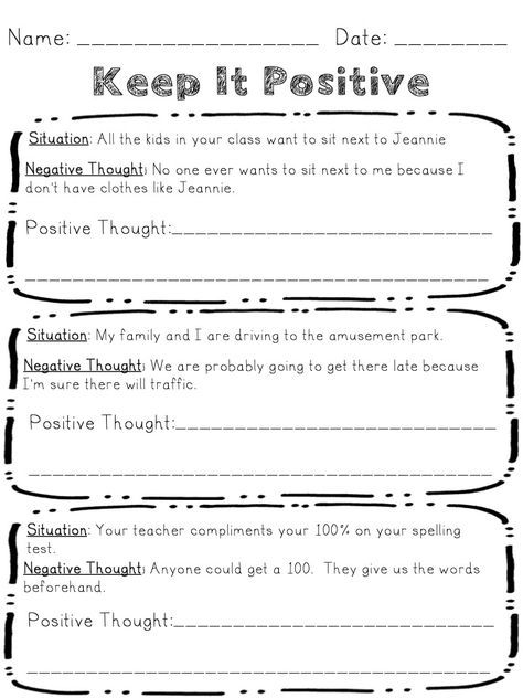 Challenging Negative Thinking Activities To Build Positive Self