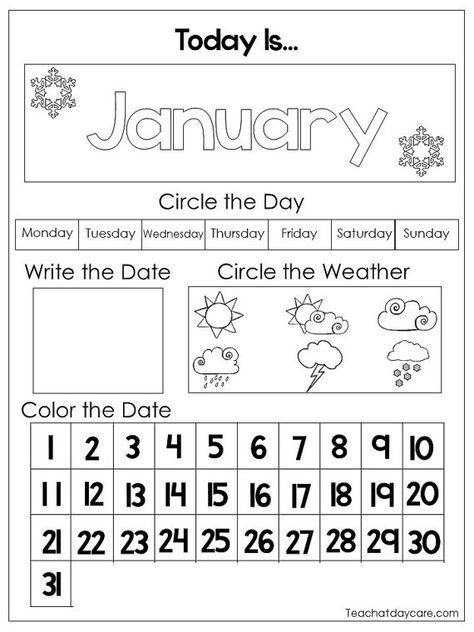 12 Printable Preschool Calendar Worksheet Pages In A Pdf Download