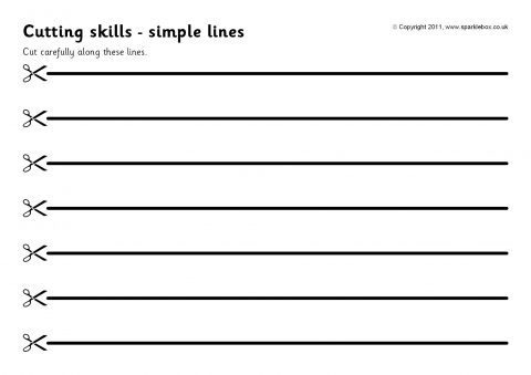 Cutting Skills Worksheets â Simple Lines (sb4520)