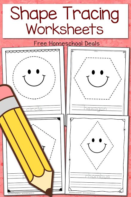 Free Shape Tracing Worksheets (instant Download)