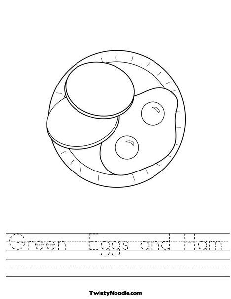 Green Eggs And Ham Worksheet From Twistynoodle Com
