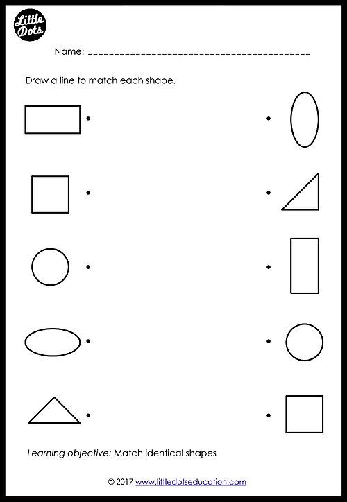 Free Shapes Matching Worksheet For Preschool, Pre