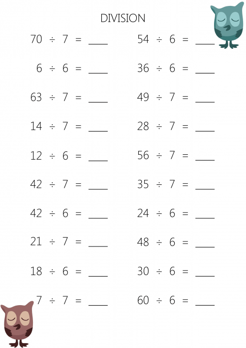 3rd Grade Division Worksheets