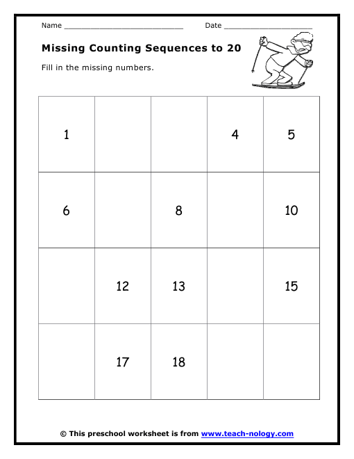 Click To Print! Awesome For Sequence Numbers 1