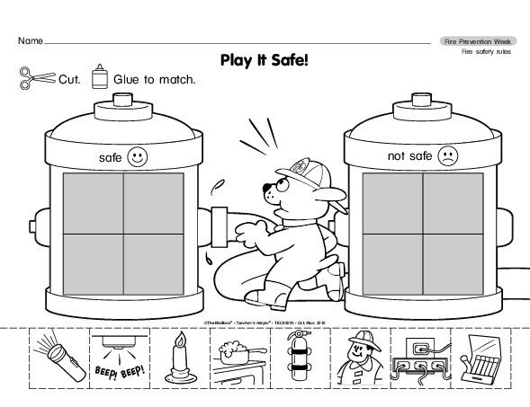 Fire Prevention Week! Safe And Not Safe Sort  Perfect!