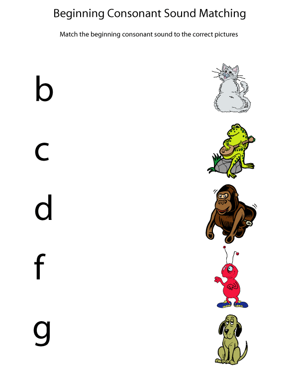 Beginning Consonant Sounds Worksheets   Preschooler Education