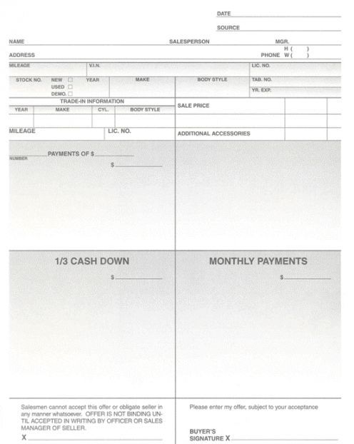 How To Use Four Square Worksheets To Sell Cars With Samples
