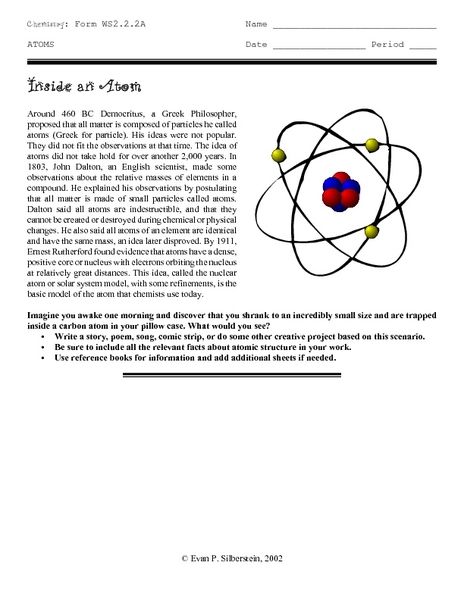 Atom Structure Worksheet