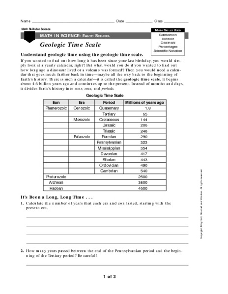 All Geological Time Scale Worksheet For Bill Of Rights Worksheet