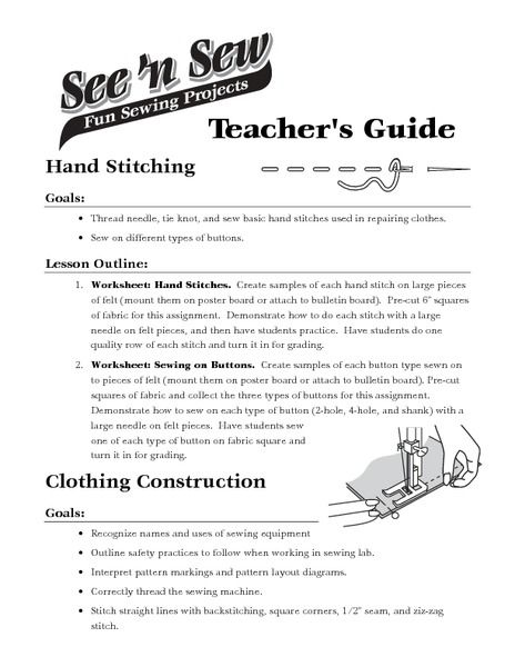 Sewing Machine Parts Lesson Plans & Worksheets Reviewed By