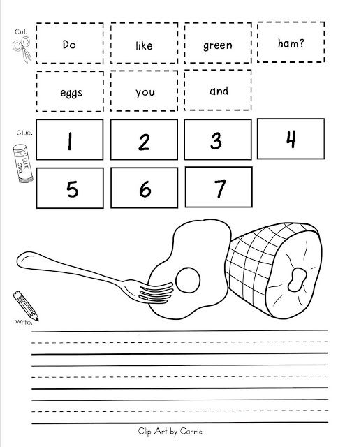 Do You Like Green Eggs And Ham  Sentence Writing Worksheet