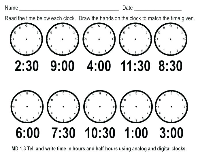 O’clock Worksheets For Kindergarten