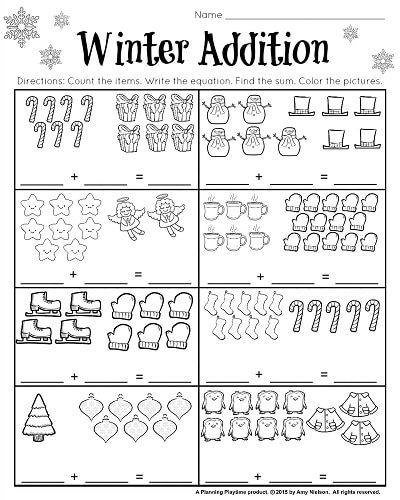 1st Grade December Math And Literacy Worksheets