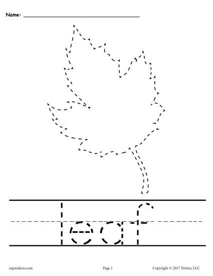 10 Printable Fall Tracing & Handwriting Worksheets