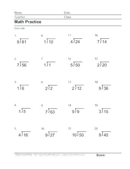 Division Practice Worksheets Grade 4 Long Division Practice