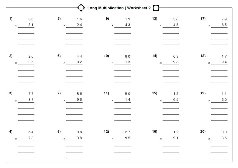 Extended Multiplication Worksheets Multiplication Worksheets For