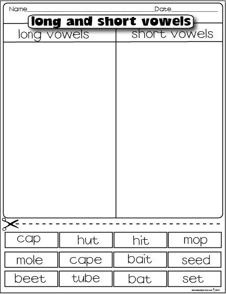 The Lesson Plan Diva  Freebies Long And Short Vowels
