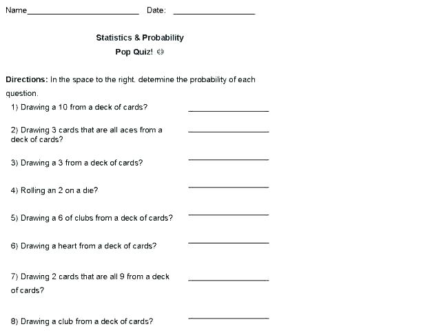 Probability Worksheets For Kids