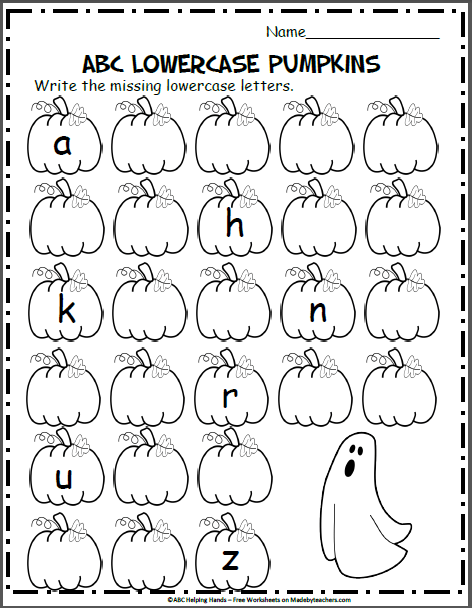 Halloween Lowercase Letter Practice