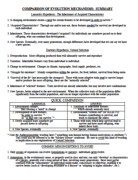 Evolution Worksheets For Biology