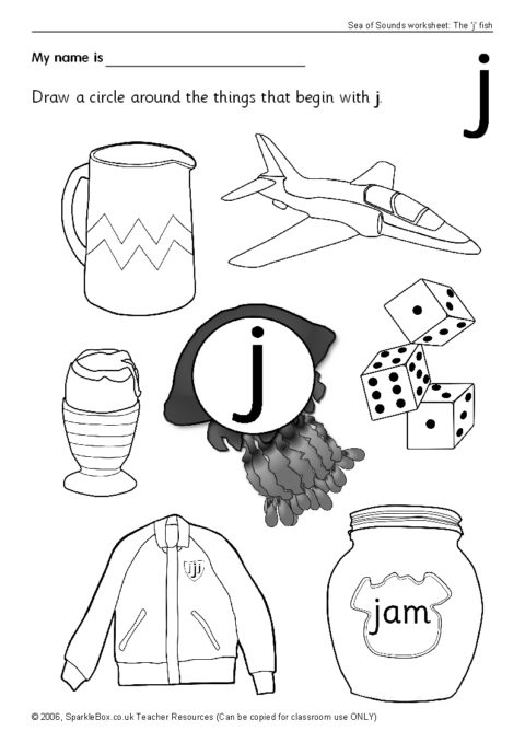 Letter 'j' Worksheets (sb440)