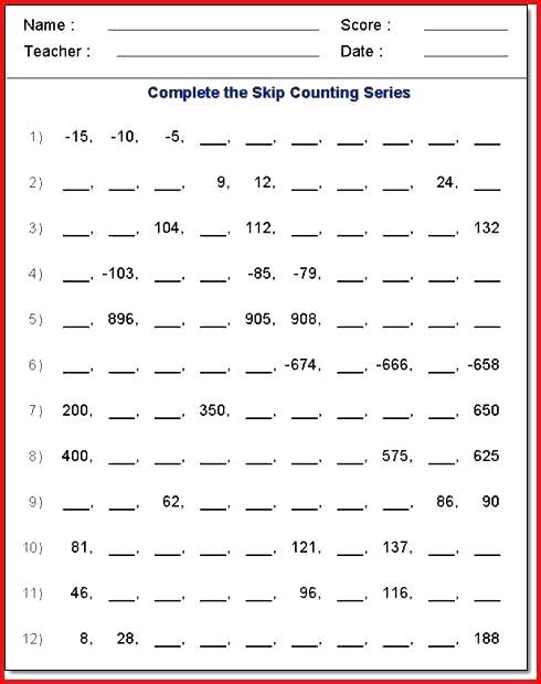 1st Grade Counting Worksheets