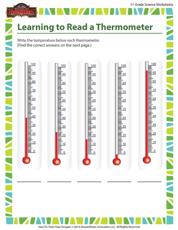 Reading A Thermometer Worksheet