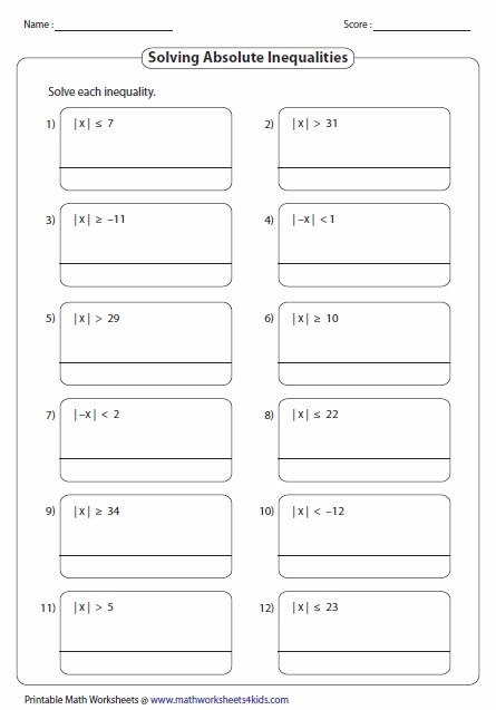 Solving Absolute Value Equation Worksheet