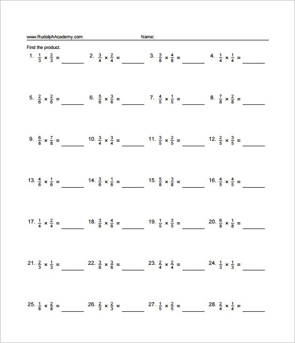 10+ Multiplying Fractions Worksheet Templates